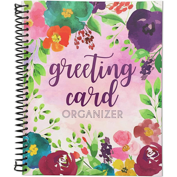 Sustainable Greetings Birthday Card Organizer Book - 10.1 x 8.6 x 1.2 In, Pink, Compact - Month-by-Month Greeting Card Organizer & Storage Binder with 24 Pockets & Dividers - image 1
