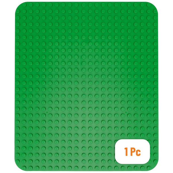 Strictly Briks Big Building Bricks Baseplate, Compatible with Duplo by Lego, Large Building Block Plate, 15 x 10.5 in, Green, Pack of 1 - image 1