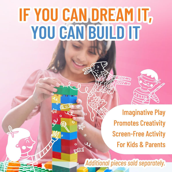 Strictly Briks Toy Building Set - Toddler Toy for Creative Play - Educational Building Blocks for Fine Motor Skills - Interlocking Design Compatible with Lego - 204 Pieces, Basic Colors - image 1
