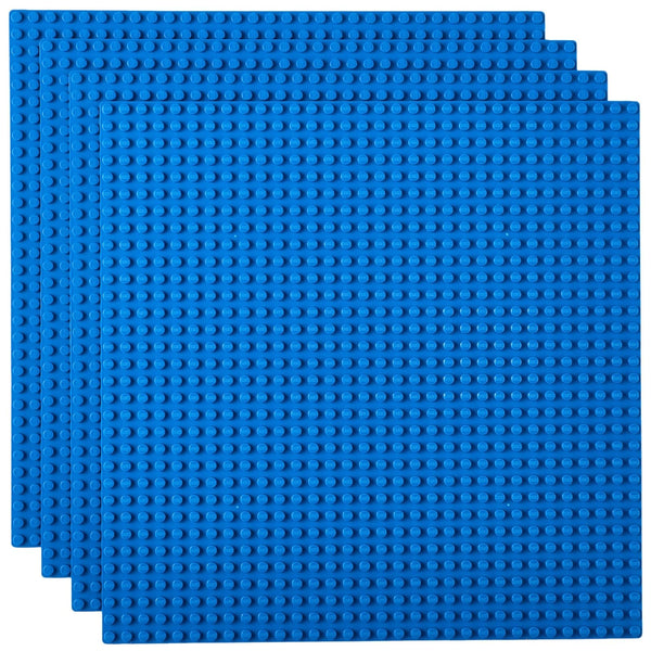 Strictly Briks Stackable Baseplates - 4 Pack Compatible with Classic Lego & Major Brick Brands, 10 x 10 in with 32 x 32 Studs, Toy Building Plates Boards, Kids Easter Gift, Blue - image 1