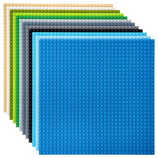 Strictly Briks Stackable Baseplates - 12 Pack 10"x10", 32x32 Studs, Compatible with Lego for Building City Scenes, Foundation, Displays Bricks on Play Table, Kids Gift, Nature - image 1