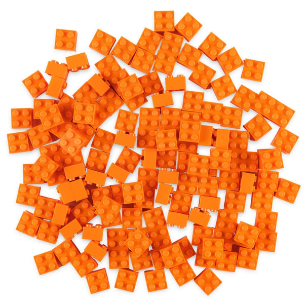 Strictly Briks Building Blocks Starter Kit - Orange Blocks for Kids & Creative Play - Stackable Brick Building Set & Toy Kit - Compatible with Lego - 144-Pack, 2x2 Peg, Orange - image 1