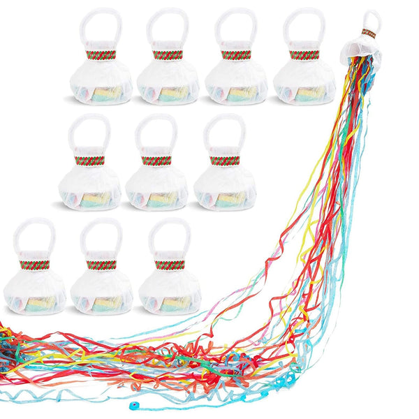 10 Pack Colorful Throw Streamers, No-Mess Confetti Paper Shakers Poppers for Birthday, Wedding Party Celebrations (2.5 inch) - image 1