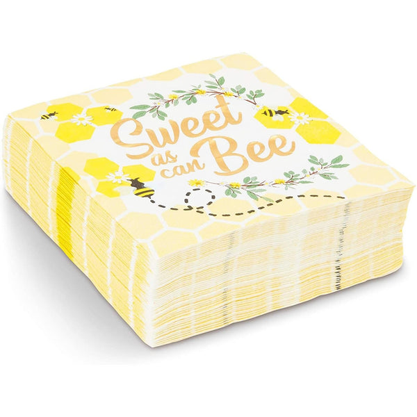 Sparkle and Bash Baby Shower Paper Napkins - For Bee Themed Baby Shower Decorations - Disposable Decorative Napkins - 3-Ply, 5 x 5 in, Pack of 50 - image 1