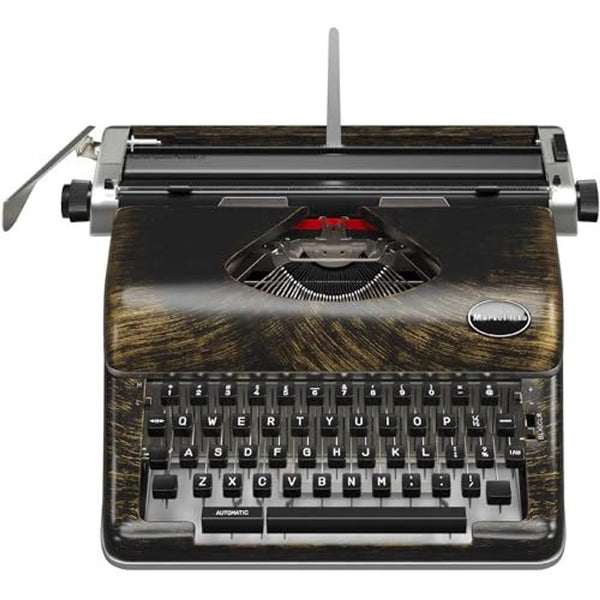 Maplefield Antique Manual Typewriter - for Journaling & Letter Writing - Compact Portable Setup for Home Office Decor - Retro Display with Ink Ribbon & Guide - Bronze, Fits 8 x 11 in Sheets - image 1