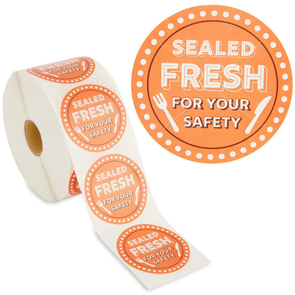 Stockroom Plus Tamper Proof Stickers - Fresh-Seal Food Stickers - Plastic Bakery Container Labels - Tamper-Evident Laminated Labels - 2 in Round, Red, Pack of 1000 - image 1