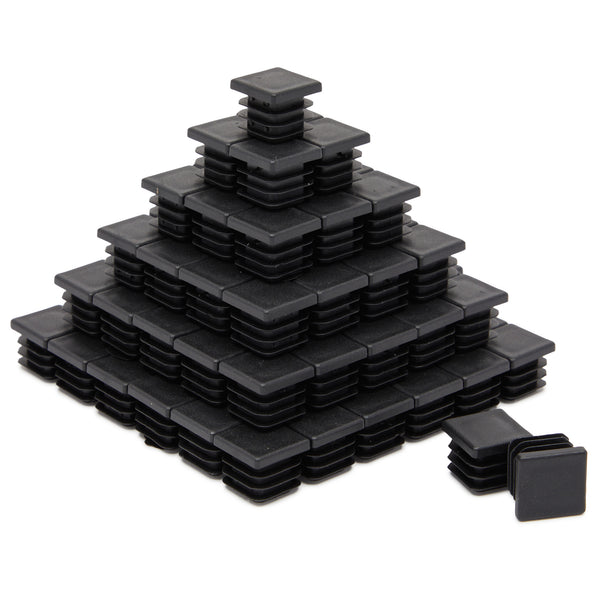 100 Pack 3/4 Inch Square Plastic Plugs Insert, Tubing End Caps for Chair & Furniture Glide (0.75") - image 1