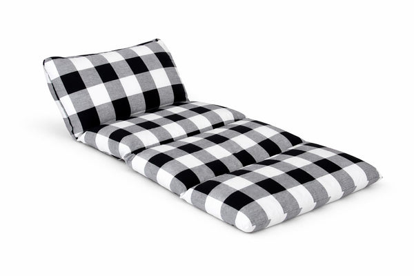 Butterfly Craze Floor Pillow Case - Transforms into Floor Bed & Sleep Mat - Ground Seating & Studio Apartment Essentials - Portable Guest Bed & Folding Mattress Alternative - King, Black/White - image 1