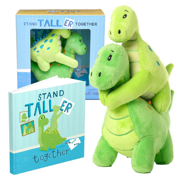Tickle & Main Big Brother Gift Dinosaur Stuffed Animal Set - 3-Piece, Green, Ages 2+ - Sibling Matching Plush Dinosaurs with Stand Taller Together Book - Sibling Gifts - image 1