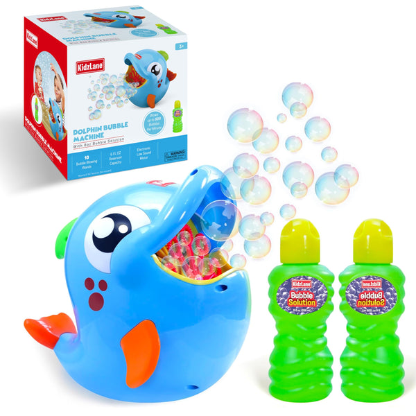 Kidzlane Bubble Maker Machine for Kids - Big Bubbles Speed Blower for Toddler's Outdoor Party Play - Makes 500 to 1000 per Minute (Bubble Dolphin) - Easter Basket Filler and Easter Gift for Children - image 1
