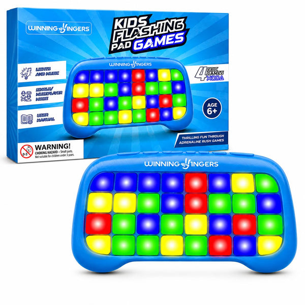 Winning Fingers Flashing Pad Electronic Memory and Brain Game - Handheld Stem Toys for Kids - Cool Gadgets, Games for Boys and Girls - Fun Family Game for Kids Ages 6-12 - Educational Gift Toy - image 1