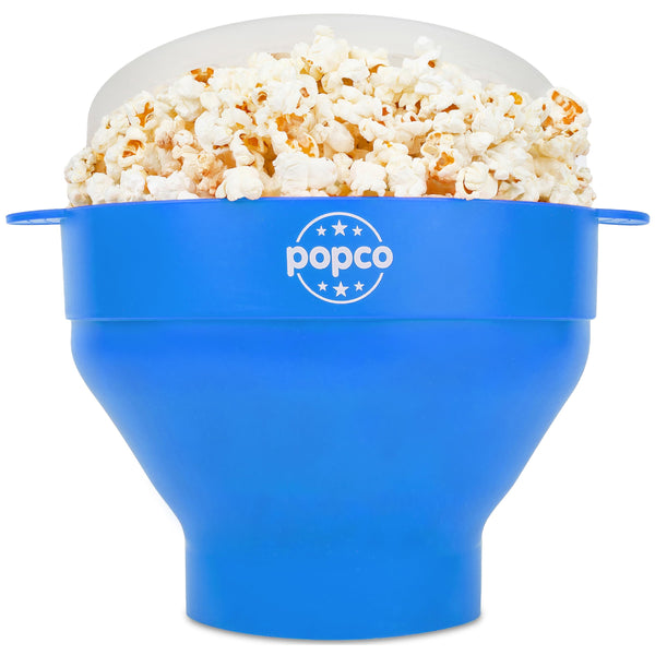Popco Silicone Popcorn Maker - Microwave Popcorn Popper with Handles - Collapsible Bowl, Heat-Resistant, Easy to Clean, Ideal for Family Movie Nights, 15-Cup Capacity - Light Blue - image 1