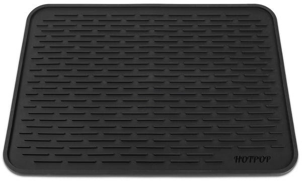 HOTPOP XXL 24"x18" Large Black Dish Silicone Drying Mat and Trivet - Dishwasher Safe, Heat Resistant, Practical - Rubber Dish Drying Mat, Silicone Dish Mat for Kitchen Counter (24x18 Inches) - image 1