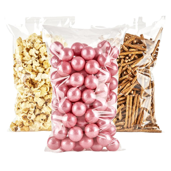 Prestee 200 Pack Self-Sealing Cellophane Bags 6x10 - Clear Bags for Small Gifts, Cookies, Candy, and Bakery - Airtight Goodie Bag for Gift Giving and Packaging - Food-Safe Plastic Treat Bag - image 1