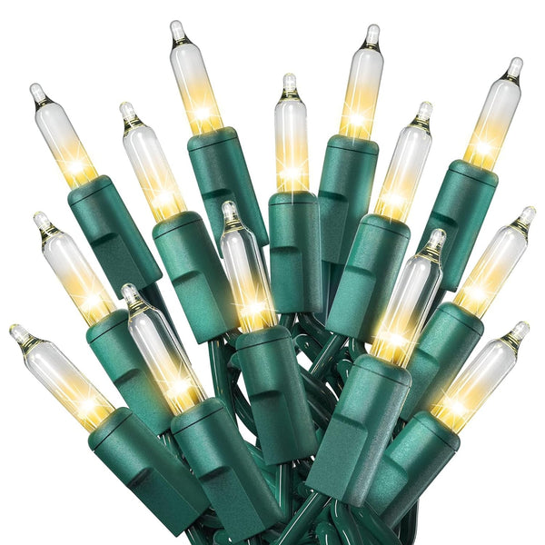 PREXTEX 200 Count Clear Christmas Tree Lights - 40 ft Warm Fairy String Lights with Green Wire - Indoor and Outdoor Mini Light for Christmas, Holiday Decorations, Trees, Fences, Patios and More - image 1