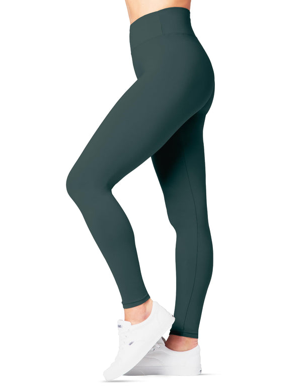 SATINA High Waisted Leggings for Women - Soft, Stretchy Green Leggings with Side Pockets - Full Length Yoga Pants for Women - Tummy Control and Buttery Soft Fabric for All-Day Comfort - Sea Foam - image 1