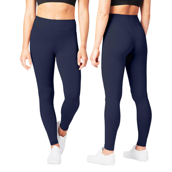 SATINA High Waisted Navy Blue Leggings for Women - Soft, Stretchy Leggings with Side Pockets - Full Length Yoga Pants for Women - Tummy Control and Buttery Soft Fabric for All-Day Comfort - Plus Size - image 1