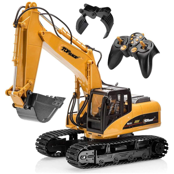 Top Race Excavator TR-215/211 2.4Ghz Remote Control Metal Excavator Construction Toy with Transmitter - image 1