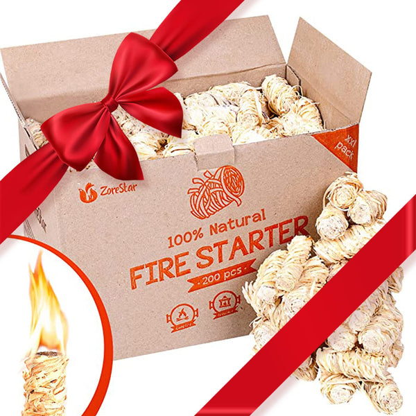 Zorestar Fire Starters XXL 200 pc - Firelighters for Indoor and Outdoor Use, Compatible with Solo Stove, Green Egg and Other Grills and BBQs - Box of 100% Waterproof Firestarters - image 1
