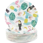 Sparkle and Bash Tropical Paper Plates - 9-Inch, 80 Count, Multicolor - Sturdy Dinner & Dessert Plates for Luau, Hawaiian ...