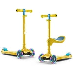 Lascoota 2-in-1 Toddler Scooter - Convertible Sit-On Scooter for Kids 3-5 - Adjustable Handlebar Height & Lean-to-Steer Co...