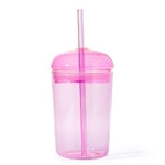 Maplefield Pink Glass Water Tumbler with Dome Lid - 16 OZ, Reusable & Dishwasher Safe - Iced Coffee Cup, Smoothie Cup & Co...