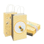 BLUE PANDA Bumble Bee Party Paper Gift Bags - 5.3 x 9 x 3.1 In, 24 Pack, Yellow - Gift Bags with Handles for Bee Party & B...