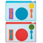 Merka Place Setting Placemat for Kids - 17 x 11 in, Multicolor Silicone, 2-Pack for Ages 2+ - Reusable & Washable Educatio...