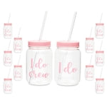 Sparkle and Bash I Do Crew Bachelorette Cups with Lids & Straws - Leak-Proof Bachelorette Party Accessories - Reusable Bri...