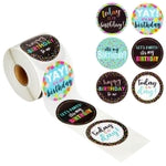Blue Panda Happy Birthday Stickers - 504 Pack 2-Inch Round Multi-Color - Birthday Stickers for Kids & Classroom Rewards