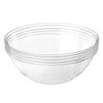 Prestee 4 Pack Clear Plastic Serving Bowls 150 Oz - Large Round Punch Bowl and Plastic Bowls for Parties, Salads, Chips, a...