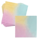 BLUE PANDA Rainbow Paper Napkins - 2-Ply Absorbent Pastel Party Napkins for Rainbow Birthday Events - 6.5 x 6.5 in Folded ...