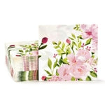 BLUE PANDA Dinner Napkins - 6.5 x 6.5 In, 150 Ct, 2-Ply, Pink Floral Paper Disposable Napkins