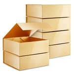 Stockroom Plus Gift Box with Lid - 6-Pack, 9.5 x 9.5 x 3.5 in, Square Glossy Gold - Proposal Box for Bridesmaid & Groomsme...