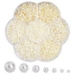 Genie Crafts Nail Art Flatback Pearls - 16000-Piece Pack, Ivory, 1.5-6mm - Adhesive Pearls & Flat Back Beads - Jewelry Mak...