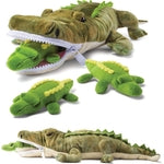 PREXTEX Stuffed Alligator Toy with 3 Baby Alligators - Alligator Plush Mommy with 3 Zippered Babies, Ideal Stuffed Animal ...