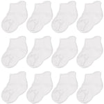 CozyWay Baby & Toddler Socks with Grippers Non Slip Ankle Grip Socks For Boys and Girls - Comfy Soft Cotton 1T-3T White 12...