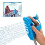 Aquapaw 5-in-1 Horse & Dog Bath Brush & Curry Comb - XL Blue Silicone - Includes 3-ft Shower Hose Attachment & Adapter - A...