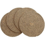 Farmlyn Creek Round Jute Placemats - Indoor & Outdoor Charger Plates - Heat-Resistant Table Mats - Rustic Natural Placemat...