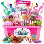 Original Stationery Ice Cream Slime Kit for Girls Toys, DIY Cherry-Scented Slime Making Set with 31 Pieces, Fun Arts and C...