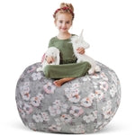 Creative QT Stuff ’n Sit Extra Large 38’’ Bean Bag Storage Cover for Stuffed Animals & Toys, Giant Beanbag Chair for Kids ...