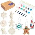 Bright Creations Paint Your Own Ceramic Ornaments Kit - Includes Paint Set & Brushes - Ceramic Painting Kit with Unpainted...