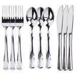 Prestee 600 Piece Plastic Silverware Set - 200 Silver Plastic Forks, Spoons and Knives - Heavy-Duty Utensils - Reusable an...