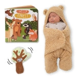 Tickle & Main Baby Shower Gifts Forest Animal Newborn Gift Set - 3-Piece, 26 x 29 in Cotton Swaddle Blanket - Plush Tree R...