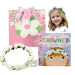 Tickle & Main DIY-decorated Flower Girl Proposal Book & Crown Set - Silk Organza Floral Headband, Ages 1+ - Gift Box - Tha...