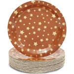 Sparkle and Bash Star Baby Shower Plates - Elegant Gold Foil Accents & Foil-Rimmed Stars - Durable Construction & Disposab...