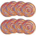 Okuna Outpost Braided Round Placemat Set - Vibrant Accent & Colorful Placemats - Surface Protection & Set of 8 - Indoor & ...