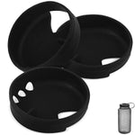 Impresa Silicone Wide Mouth Water Bottle Splash Guard - Compatible with Nalgene Wide Mouth Water Bottles - 3-Pack, Black -...