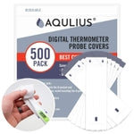 Aqulius Thermometer Covers Disposable - 500 Pack, White Single-Use Sleeves - Universal Fit Oral & Rectal Digital Thermomet...