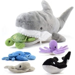 PREXTEX Plush Toy Shark Stuffed Animal with 5 Sea Animals - Shark Plush Toy with Turtle, Whale, Octopus, Stingray, Crab - ...